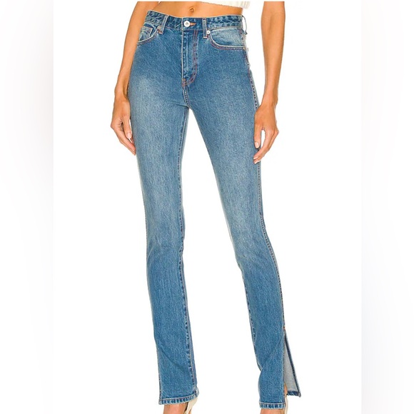 Something Navy Denim Skinny Split Hem Jeans Size 2 - Picture 1 of 6